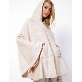 Женское пончо с капюшоном Aruelle ZAHRA SWEATER, Цвет: бежевый, Размеры: S