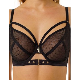 Мягкий прозрачный бюстгальтер Coquette Revue METALLIQUE 81122, Цвет: черный, Размеры: 90B