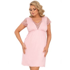 Ночная сорочка из вискозы Donna CELINE PLUS nightdress, Цвет: пудровый, Размеры: 5XL