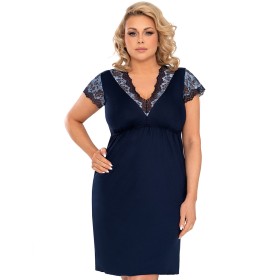 Ночная сорочка с короткими рукавами Donna DEBORAH PLUS nightdress, Цвет: темно-синий, Размеры: 5XL