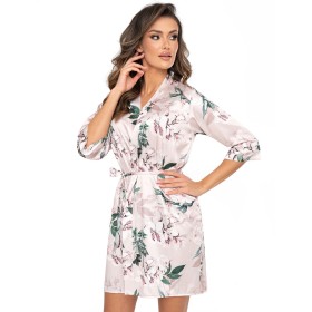 Короткий халат с запахом Donna NELLY dressing gown, Цвет: розовый, Размеры: L