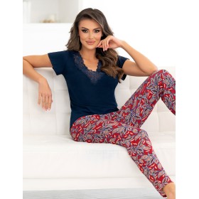 Пижама с брюками из вискозы Donna RITA pyjamas, Цвет: темно-синий, Размеры: S