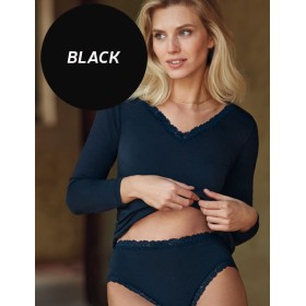 Хлопковая кофта Janira FRESH COTTON LACE 1040070 black, Цвет: black (черный), Размеры: S