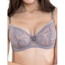 Кружевной мягкий бюстгальтер балконет Lina A 3069 чайка, Цвет: чайка, Размеры: 80E