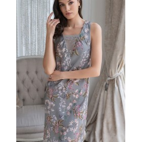 Шелковая сорочка с принтом Mia-Amore AMELY 5044 серый, Цвет: серый, Размеры: L