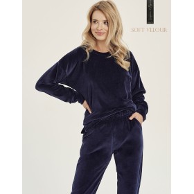 Велюровый домашний костюм Taro BRENDA 3061-01, Цвет: темно-синий, Размеры: S