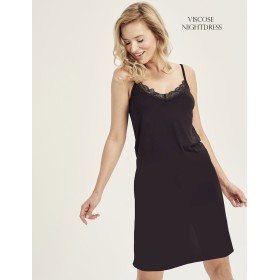 Сорочка на тонких бретелях Taro KOSZULA 3064-01, Цвет: черный, Размеры: M