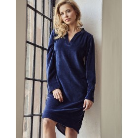 Велюровая домашняя туника Taro LAUREN 3028-01, Цвет: темно-синий, Размеры: S