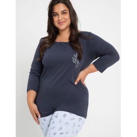 Женская пижама из хлопка Taro MAGNOLIA 3012-01, Цвет: темно-синий, Размеры: 3XL