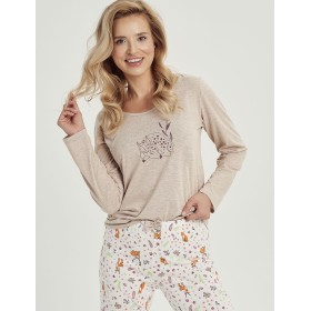 Бежевая женская пижама Taro NELL 3001-01, Цвет: бежевый, Размеры: S