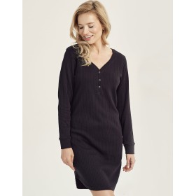 Черная сорочка в рубчик Taro SISI 3002-01, Цвет: черный, Размеры: S