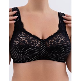 Бюстгальтер из хлопка Valmira 1101/С-1102/C черный в крапинку, Цвет: черный в крапинку, Размеры: 80E