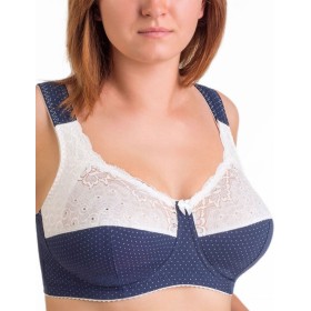 Усиленный бюстгальтер из хлопка Valmira 1104/C синий в крапинку, Цвет: синий в крапинку, Размеры: 100F