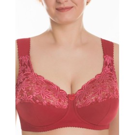 Усиленный бюстгальтер из хлопка Valmira 1104/C брусничный, Цвет: брусничный, Размеры: 75G