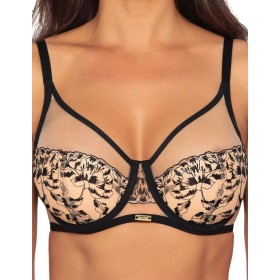 Бюстгальтер полумягкий Ava RETRO 2060 PU Beige, Цвет: чёрно-бежевый, Размеры: 70H