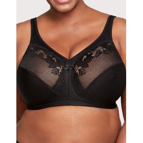 Бескаркасный бюстгальтер минимайзер Glamorise GI1003 черный, Цвет: черный, Размеры: 105C