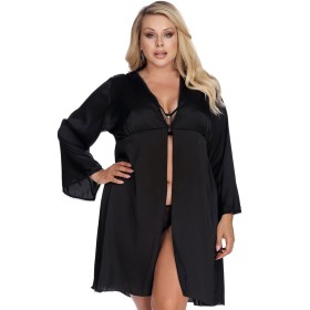 Черный пеньюар Gorgeous LAURA ROBE, Цвет: черный, Размеры: 3XL/4XL