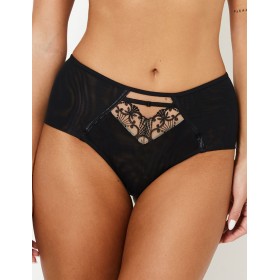 Трусики бразилиана Subtille AVRIL mini, Цвет: черный+телесный, Размеры: 2XL