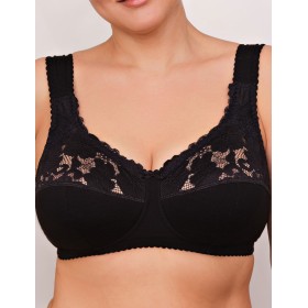 Хлопковый бюстгальтер без косточек Valmira 1101-1102 черный, Цвет: черный, Размеры: 80E