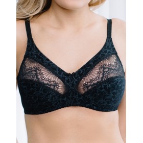 Хлопковый бескаркасный бюстгальтер Valmira 1141/C черный с серым, Цвет: черный с серым, Размеры: 85C