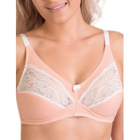 Хлопковый бескаркасный бюстгальтер Valmira 1141/C нектар персика в крапинку, Цвет: нектар персика в кра, Размеры: 80E