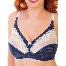 Хлопковый бескаркасный бюстгальтер Valmira 1141/C синий в крапинку, Цвет: синий в крапинку, Размеры: 85E