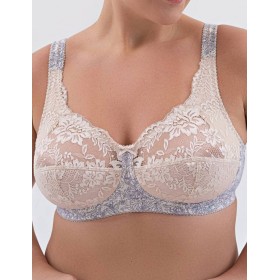 Хлопковый бюстгальтер без косточек Valmira 1205/G cиний меланж, Цвет: cиний меланж, Размеры: 80E