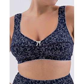 Бюстгальтер на широких лямках Valmira 1121/C синий с молоком, Цвет: синий с молоком, Размеры: 105J