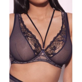 Бюстгальтер бралетт на большую грудь Alles VOLARE M Plus BRALETTE темно-синий, Цвет: темно-синий, Размеры: 100F