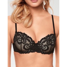 Кружевной бюстгальтер балконет Infiore PIZZO 5001 luxury black, Цвет: luxury black (черный+беж), Размеры: 85B