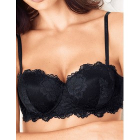 Бюстгальтер анжелика пуш-ап Lormar DELUXE nero, Цвет: nero (черный), Размеры: 70B