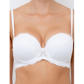 Бюстгальтер фашия с двойным пуш-ап Lormar EXTRA PIZZO bianco, Цвет: bianco (белый), Размеры: 70B