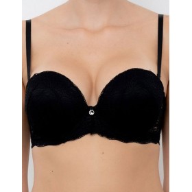 Бюстгальтер фашия с двойным пуш-ап Lormar EXTRA PIZZO nero, Цвет: nero (черный), Размеры: 70B