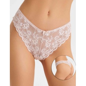 Кружевные стринги Simona M 003/30 серебристый пион, Цвет: серебристый пион, Размеры: L