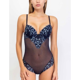 Прозрачное боди Sielei LIBERTY 7448 blu, Цвет: blu (синий), Размеры: 80B
