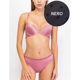 Комплект Sielei HEART GLOSS 7414+7417 пуш-ап бразилиана nero, Цвет: nero (черный), Размеры: 70B