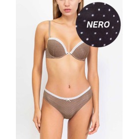Комплект Sielei MILK DROP 7434+7437 пуш-ап бразилиана nero, Цвет: nero (черный), Размеры: 80B