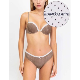 Комплект Sielei MILK DROP 7434+7437 пуш-ап бразилиана bianco latte, Цвет: bianco latte (молочн, Размеры: 70B