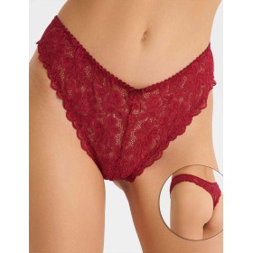 Кружевные трусы стринги Simona M 003 румба, Цвет: румба, Размеры: 2XL