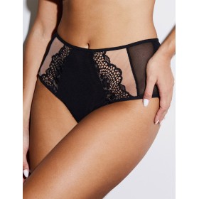 Высокие трусы женские Subtille LEONA high-waist, Цвет: черный+телесный, Размеры: L