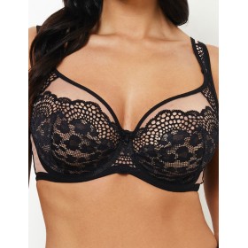 Бюстгальтер на большую грудь Subtille LEONA soft full cup, Цвет: черный+телесный, Размеры: 65G