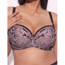 Бюстгальтер балконет Alles GLOSSY IRIS U/W black/pink, Цвет: черный, Размеры: 80E