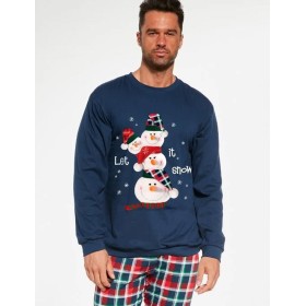 Пижама мужская Cornette 115 SNOWMAN, Цвет: темно-синий/красный, Размеры: XL