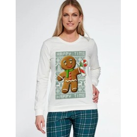 Женская пижама хлопковая Cornette 671 COOKIE, Цвет: экрю/зеленый, Размеры: M