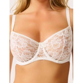 Кружевной мягкий бюстгальтер балконет Lina A 3069 молоко, Цвет: молоко, Размеры: 75C