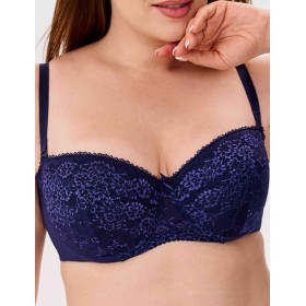 Бюстгальтер балконет анжелика Lina A 6035 темно-синий, Цвет: темно-синий, Размеры: 75F