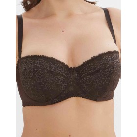 Бюстгальтер балконет анжелика Lina A 6035 коричневый, Цвет: коричневый, Размеры: 85E