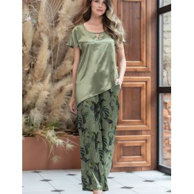 Шелковый брючный костюм Mia-Amore TEANA 4006, Цвет: оливковый, Размеры: XL