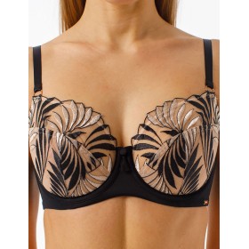 Бюстгальтер с мягкой чашкой Coquette Revue SAUVAGE 81128-18, Цвет: телесный с черным, Размеры: 90C