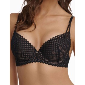 Бюстгальтер балконет пуш-ап Esotiq INNOCENT 40902 черный, Цвет: черный+серый, Размеры: 65F